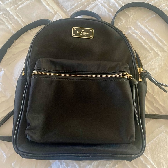 Kate Spade Bradley Small Black Nylon & Leather Backpack – Gold Hardware - Picture 3 of 8